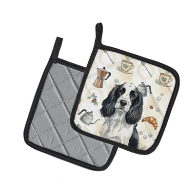 Paire de poignées noires et blanches English Springer Spaniel