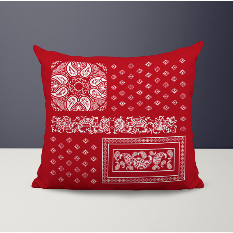 Housse et insert de coussin décoratif en polyester, L 15 po x H 15 po, Rouge