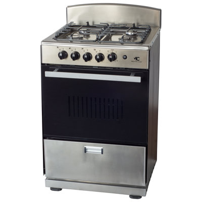 Cuisinière autoportante 24 po avec four d'une capacité de 3,0 pieds cubes - 4 brûleurs scellés Sabaf italiens - B