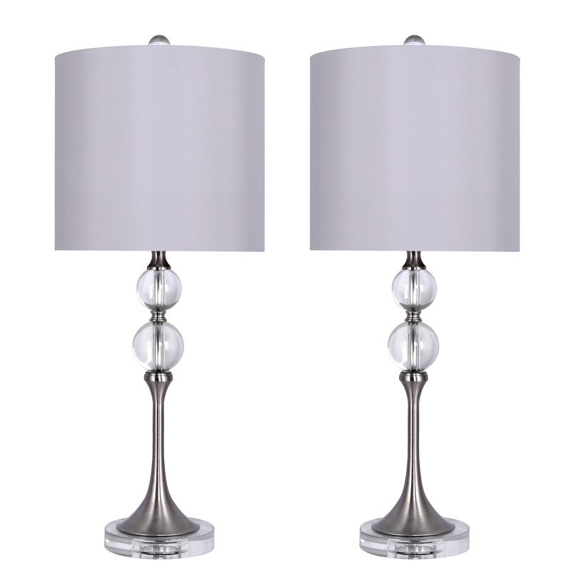 Jennieve Lamp, Brushed Nickel, Gray