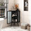Armoire 22,25 po avec porte en verre trempé et tablettes de rangement