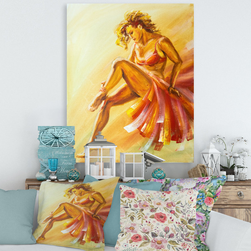 Danseur de flamenco chaleureux - peinture sur toile, H 32 po x l 24 po x P 1 po, Toile tendue
