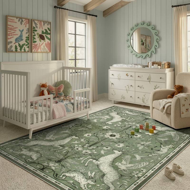 Tapis lavable pour animaux Goldene Morris avec envers antidérapant pour salon, chambre à coucher et chambre d'enfant