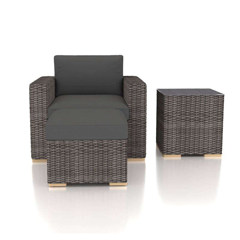 Marfik - Person Patio Conversation Set with Cushions, Canvas Charcoal Sunbrella® Canvas