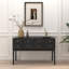 Console moderne George Oliver avec 4 portes, panneau de porte à aspect diamant, buffet rétro, table de canapé multi-usage, console de vestibule pour vestibule, salon-291862253