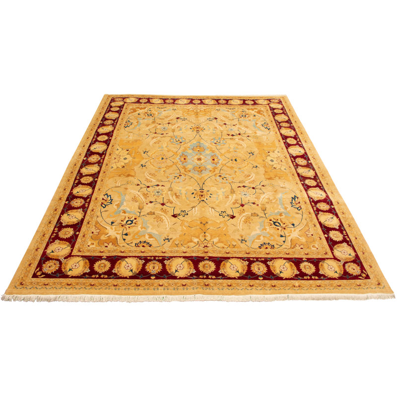 Tapis décoratif en laine noué à la main de conception unique 9 pi 2 po x 11 pi 10 po noué à la main New Age