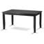 Ensemble de salle à manger 7 pièces composé d'une table de salle à manger rectangulaire et de 6 chaises Parson rembourrées en tissu gris, noir-144530061-230443951-144530060