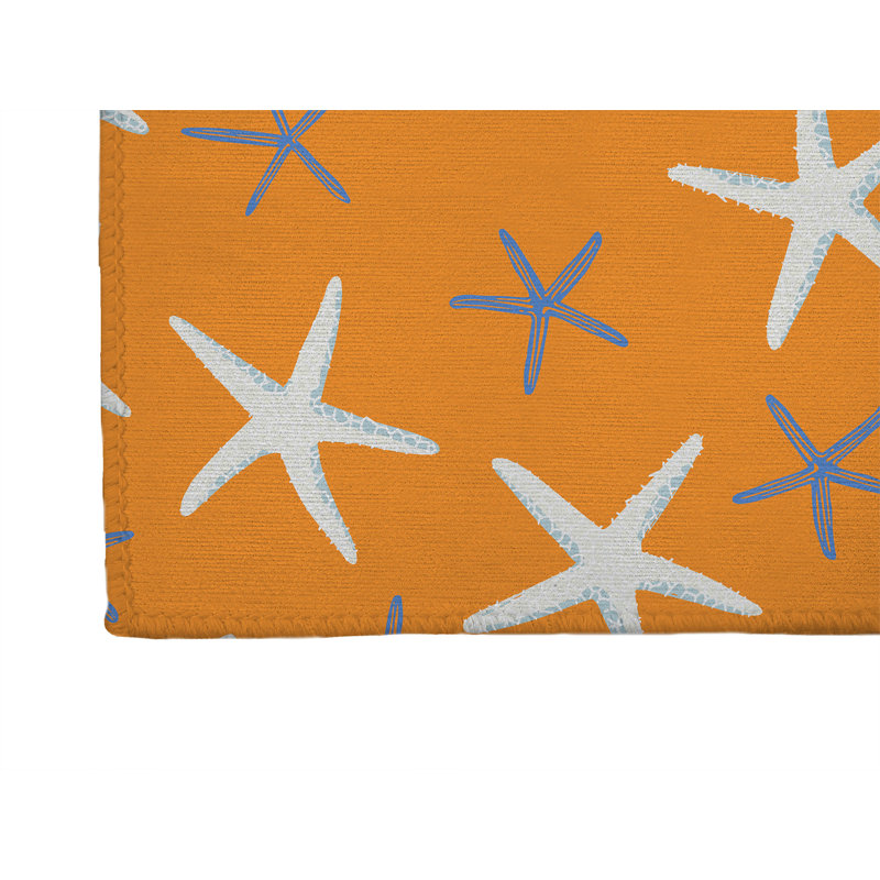 Tapis de cuisine Starfish, Rectangle 5 pi x 7 pi, Orange