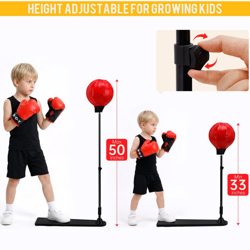 Adjustable Punching Ball Bag Boxing With Gloves