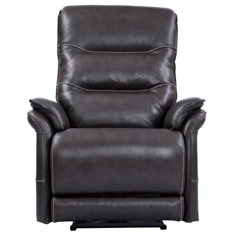 Fauteuil inclinable électrique en cuir fleur 35 po avec appui-tête réglable Heuser - alimenté par Freemotion