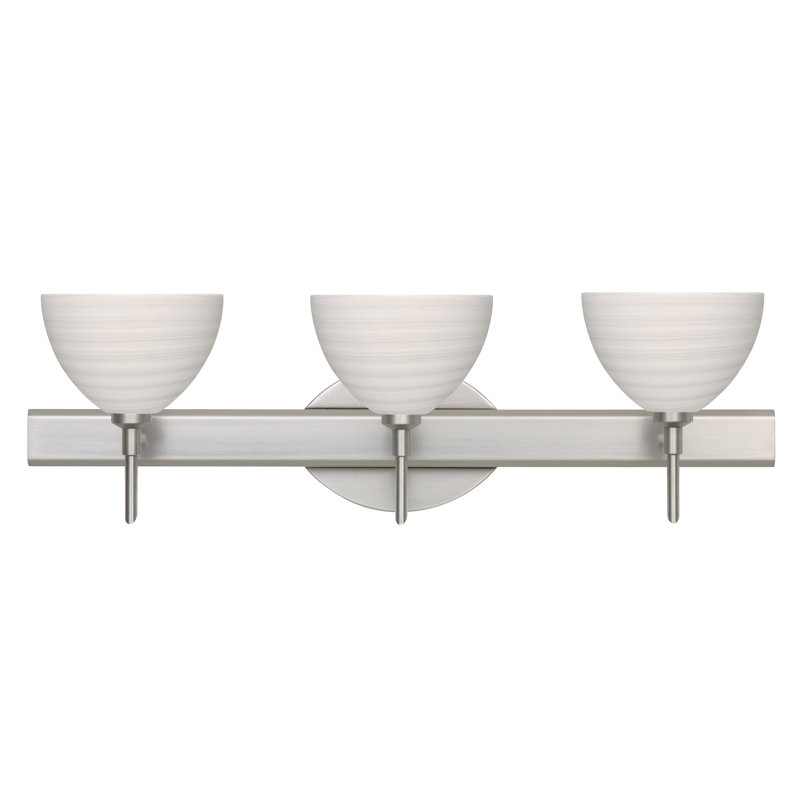 Undis 3 - Light Dimmable Vanity Light, Satin Nickel, Chalk, LED