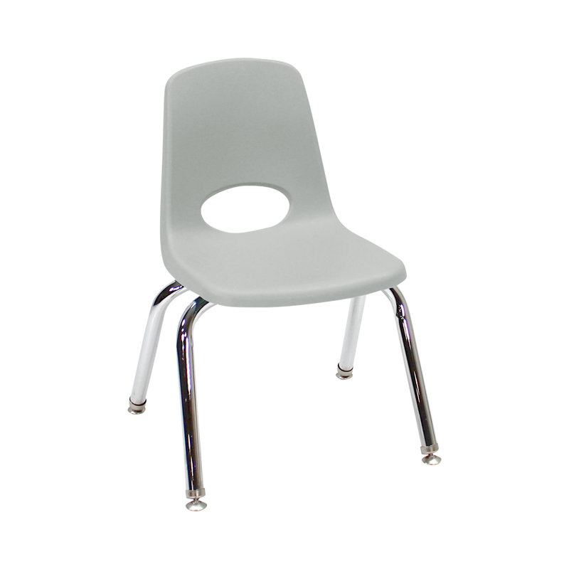 Chaise empilable 10 pouces avec glissières pivotantes, 120 pièces / palette, Gris, 12", 96