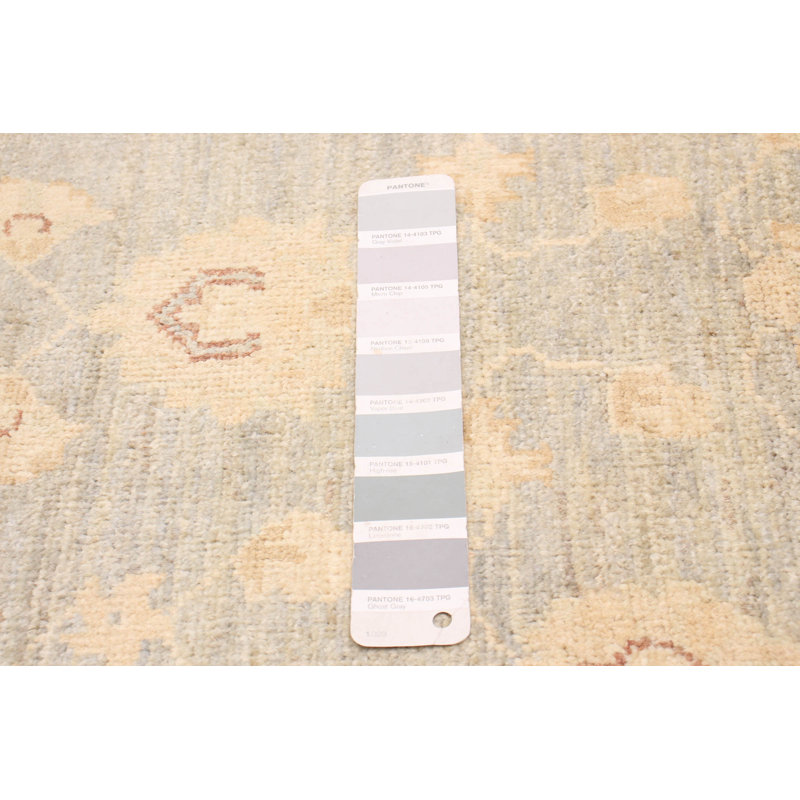 Tapis de couloir unique en laine noué à la main 2 pi 8 po x 9 pi 7 po brun / gris / kaki clair New Age Damar