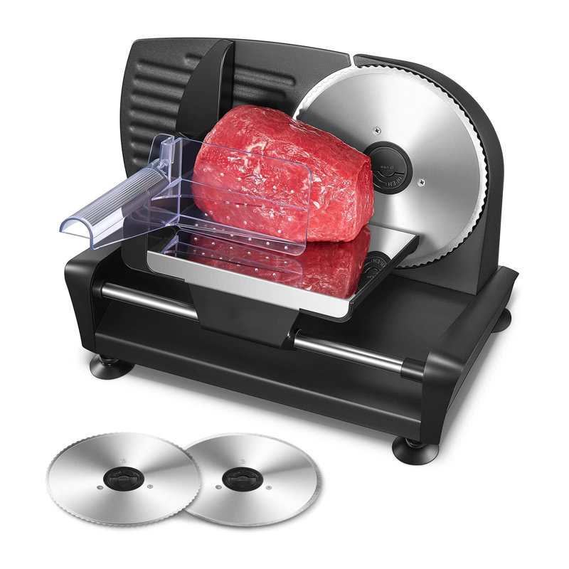 Naomi Stainless Steel Electric Meat Slicer, Black