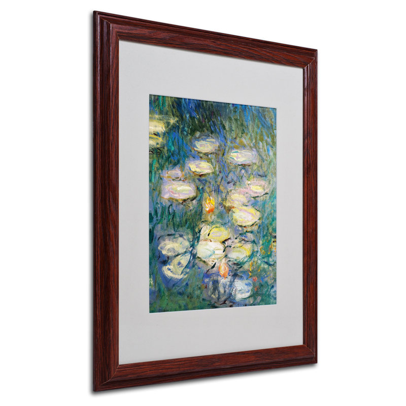 «Water Lilies V 1840-1926» par Claude Monet - reproduction d'art sur toile, H 14 po x l 11 po x P 0,5 po, Noir