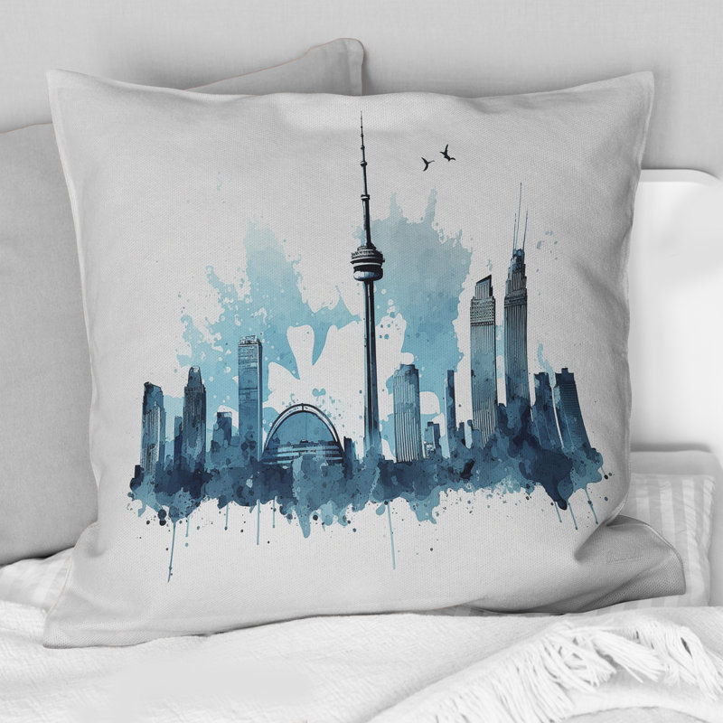 Toronto Skyline V - Coussin décoratif imprimé Toronto