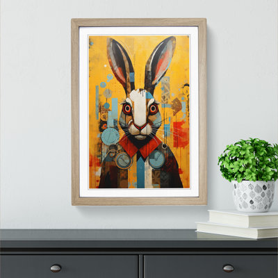 XYZ-FRM-V1223-5331 Rabbit Constructivism 1 Piece Single Picture Frame Wall Art
