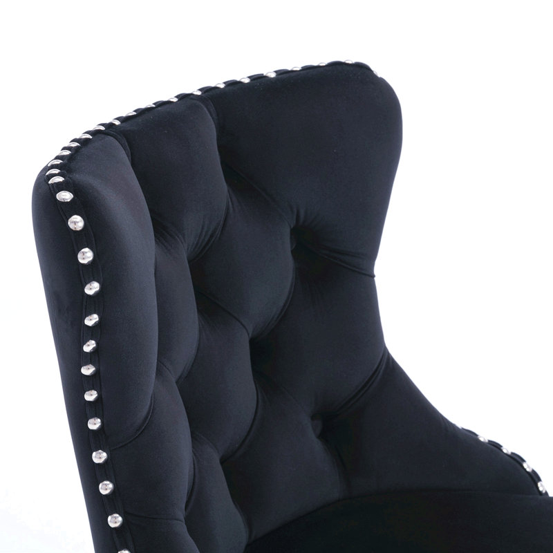 Tabourets pivotants en velours à hauteur de siège réglable de 25 à 33 pouces, tabourets de bar à base chromée avec dossier capitonné confortable