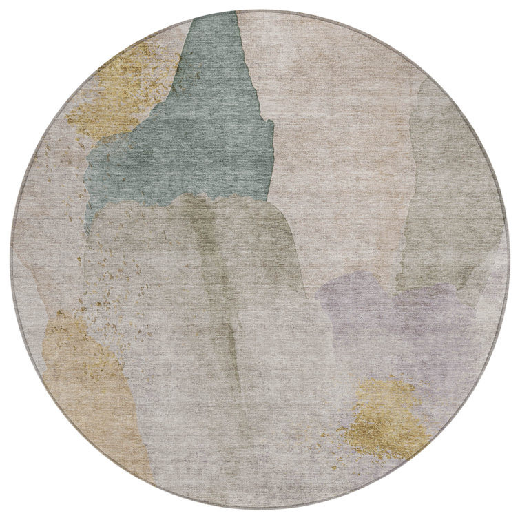 Machine Washable Indoor/Outdoor Xhevrie Beige Rug