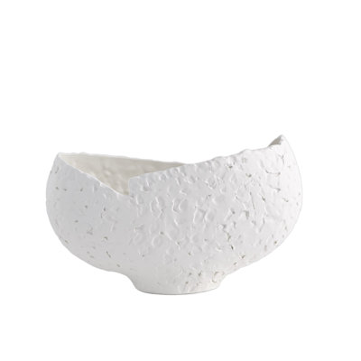 Asymmetrical Stipple Bowl-Matte White