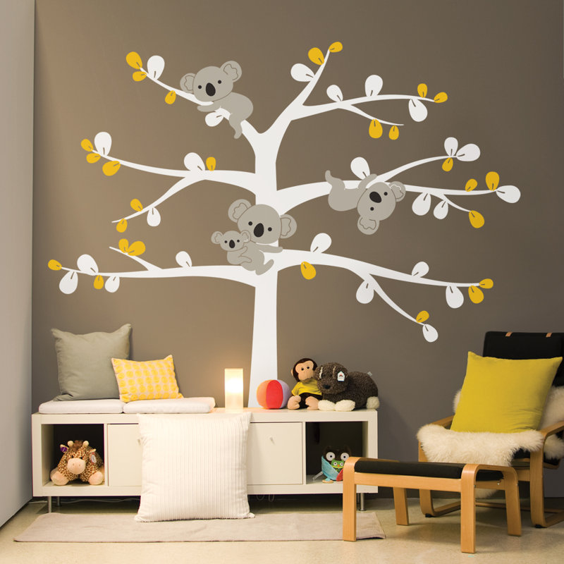 Plants & Flowers Non-Wall Damaging Accent, Brown/White