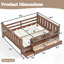 Lit sur pied avec rangement, bibliothèques et tiroirs, lit pour enfants en bois massif avec escalier et garde-corps, aucun sommier nécessaire-1678673895-1678673899