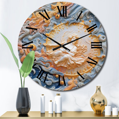Horloge murale crème en métal