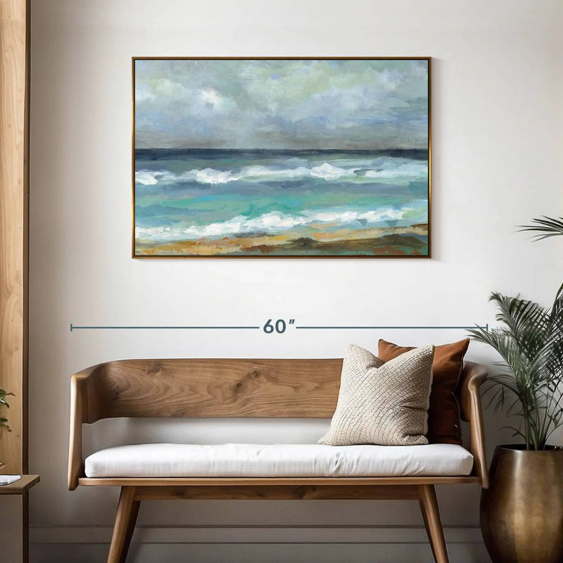 Jour de la mer, Cadre flottant doré, 43 po x 29 po