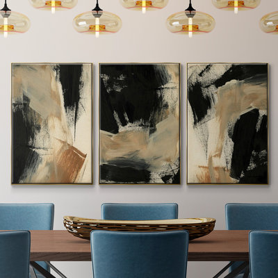 " Baked Paintstrokes IV " 3 Piece Art Print