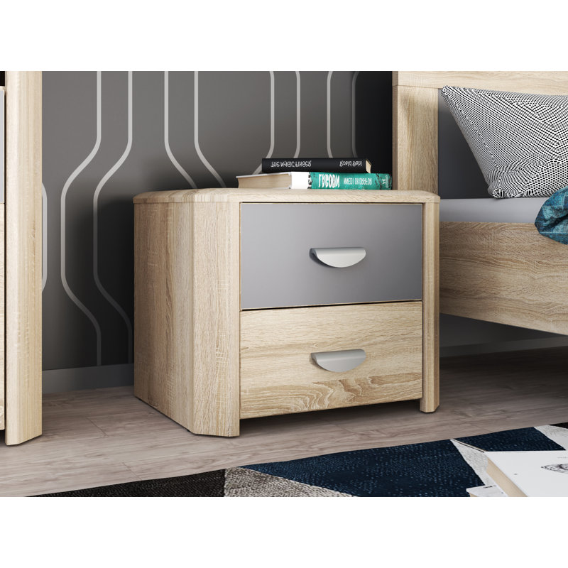 Bramley 53.8cm W Manufactured Wood Bedside Table