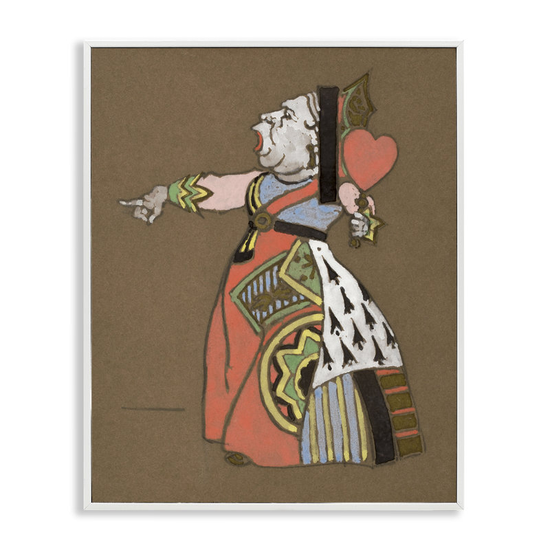 Giclée antique de la reine de cœur par Joris Hoefnagel, Estampe numérique encadrée blanc bord de mer, H 30 po x l 24 po
