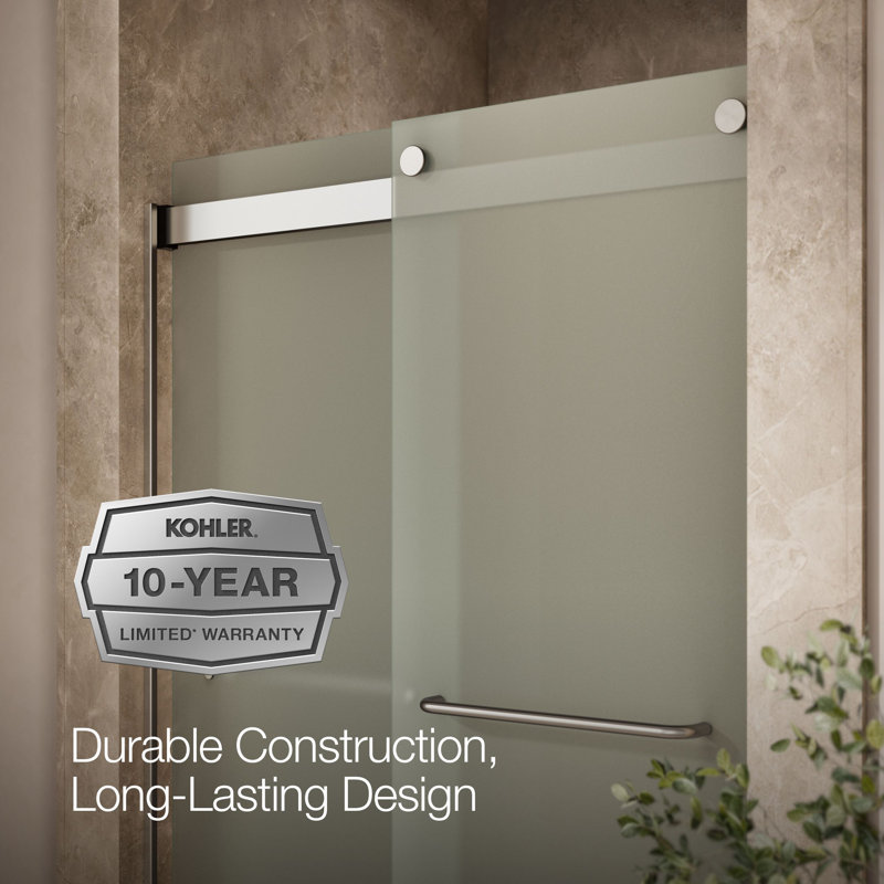 Levity 47.63" x 74" Bypass Shower Door with CleanCoat® Technology, Matte Nickel, Frosted