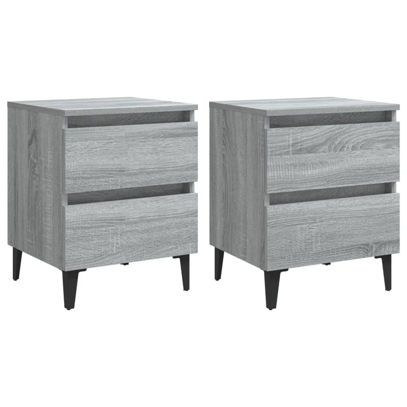 40 cm W Bedside Table, Grey Sonoma