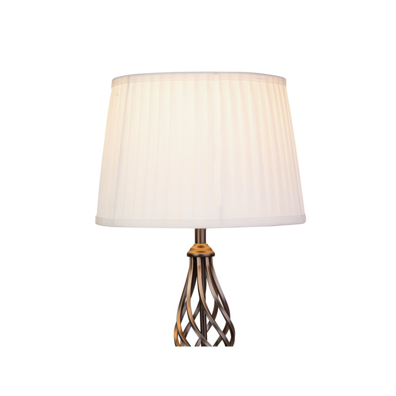 Queenswood 30cm Cotton Pleased Drum Table Lamp Shade