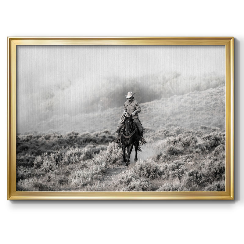 Cowboy, impression sur toile encadrée, H 26 po x l 38 po x P 1,5 po, Or