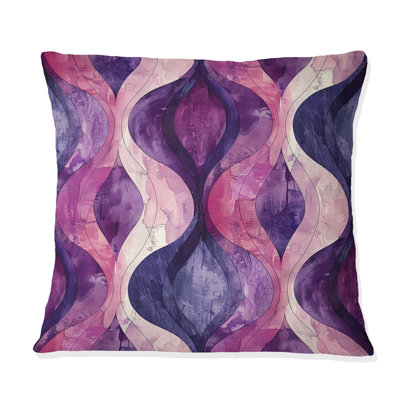 Coussin Mid-Century mauve rose
