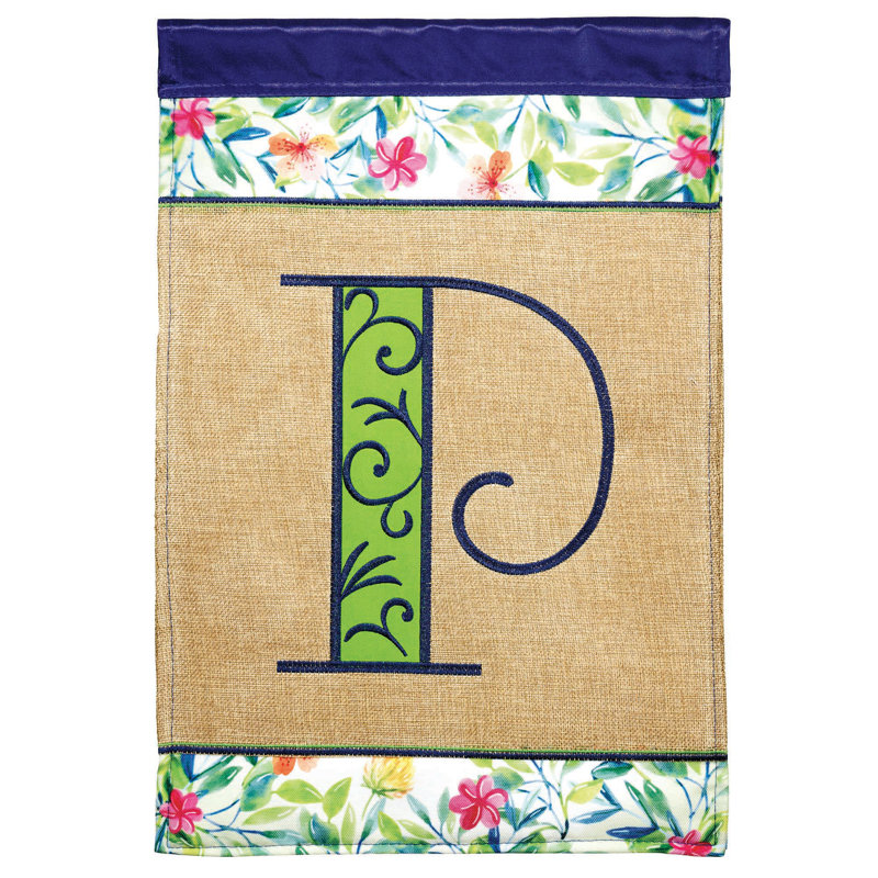 Flag Double Applique Monogram C Spring Blap/Prt Garden