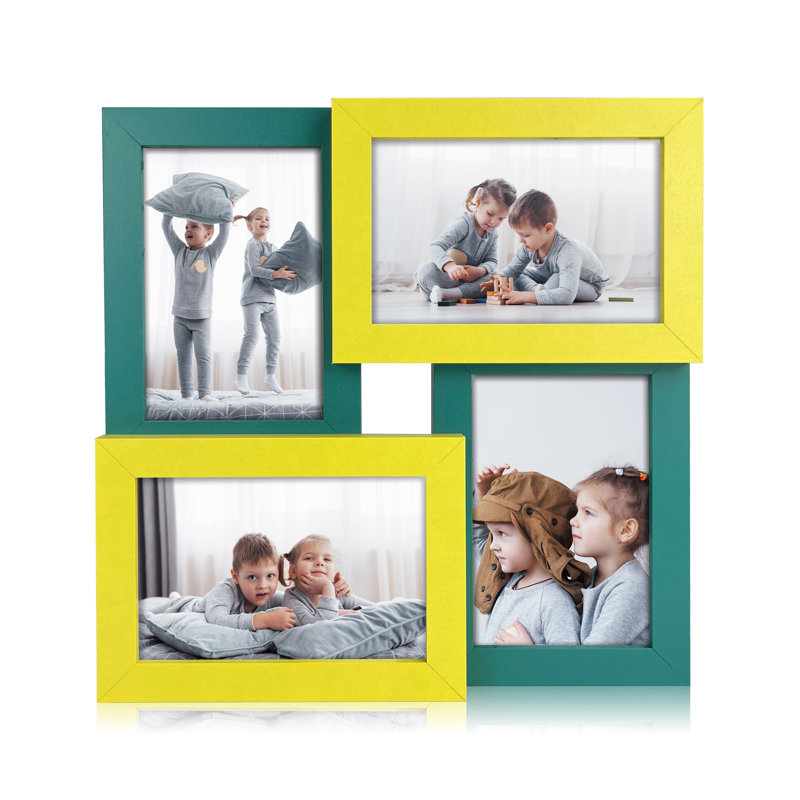 Domicella Matte Picture Frame with Mat, Yellow/Green