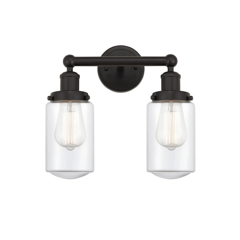 Erkson 2 - Light Dimmable Vanity Light, Clear, Oil Rubbed Bronze
