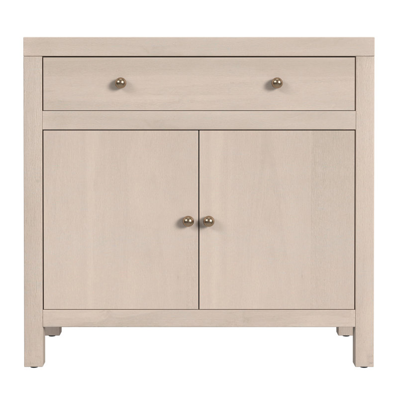 Celine 2-Door Solid Wood Accent Cabinet, Antique Taupe