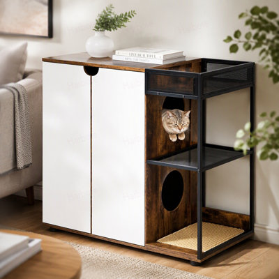 Enceinte de litière pour 2 chats.
