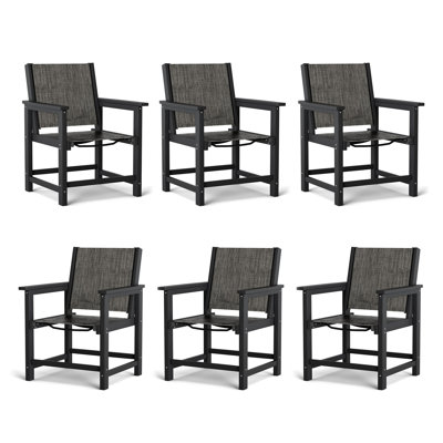Set of 6 HDPE Outdoor Dining Chairs – Weather-Resistant
