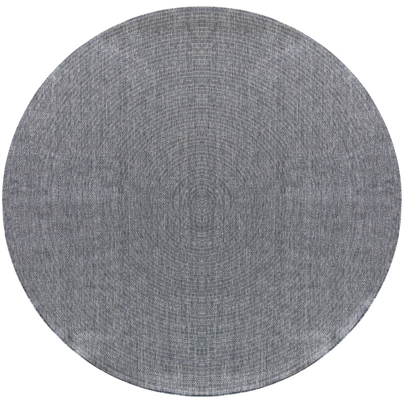  Tapis d'extérieur en denim rond 8 pi x Tulum, En jean, Rond 8 pi