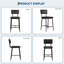 Upholstered Counter Stool with Metal Frame-2135915201