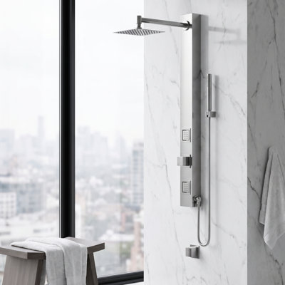 Panneau de douche Orchid Retrofit 39,38 "avec pomme de douche fixe