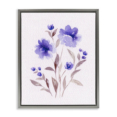 Blooming Purple Flowers Floating Frame, design by Leah Noel Art