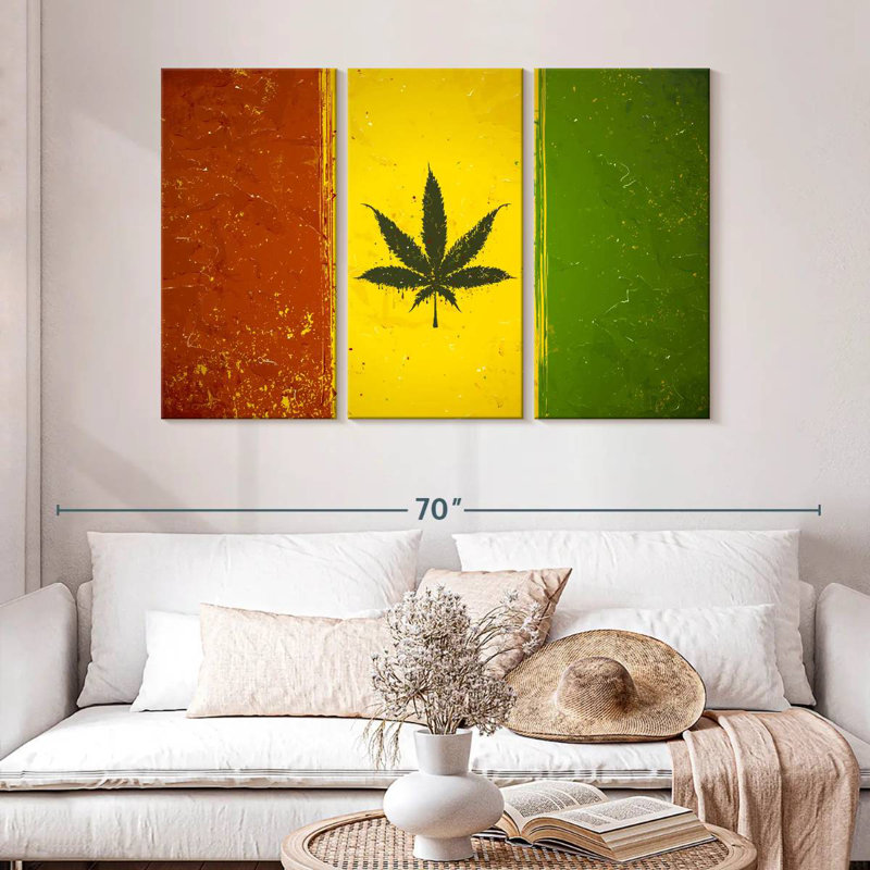Drapeau du pays de la marihuana, H 32 po x l 50 po