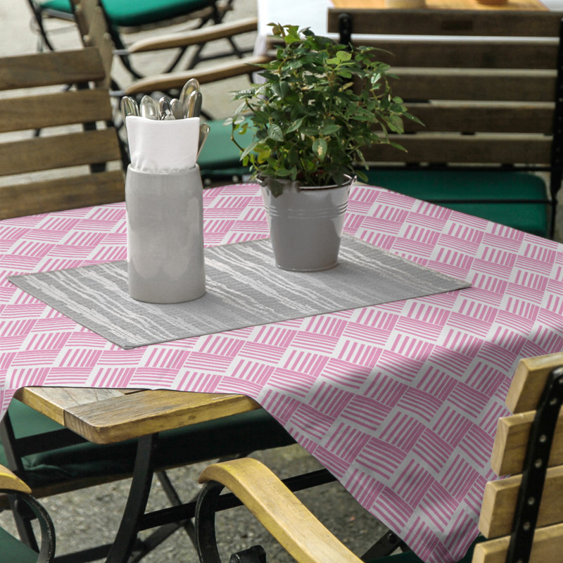 Rayures nattes classiques Nappe, Rose/blanc