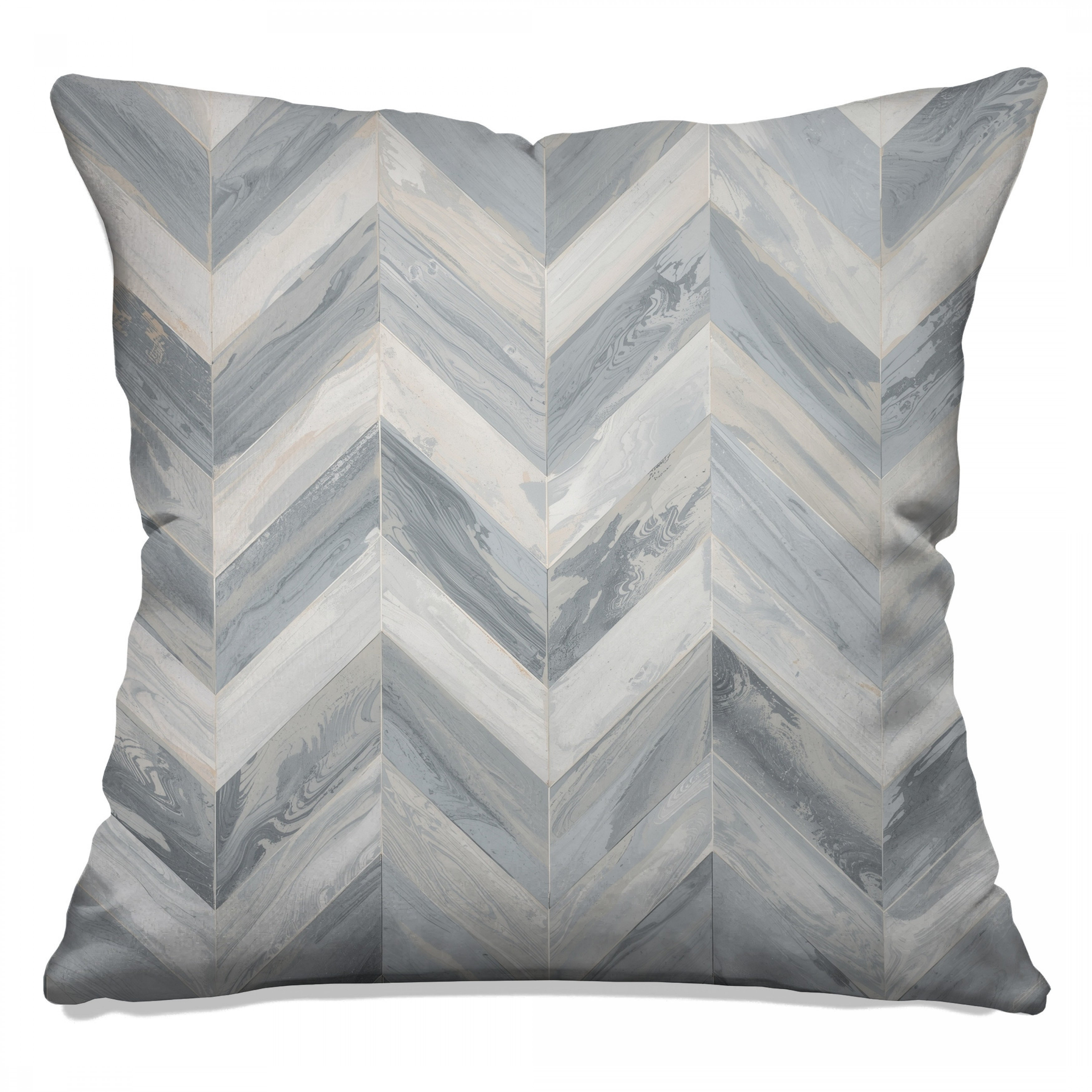 VisionDecor Gray Chevron Marble Texture Double Sided Throw Pillows ...