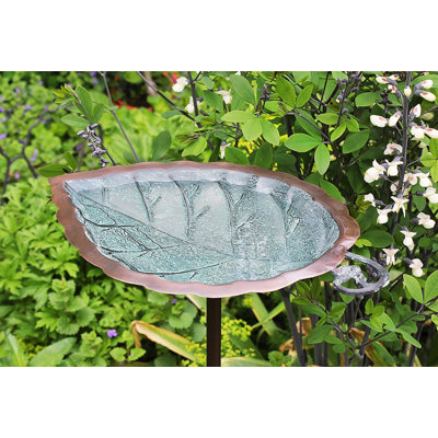 Aspen Leaf Birdbath with Stake